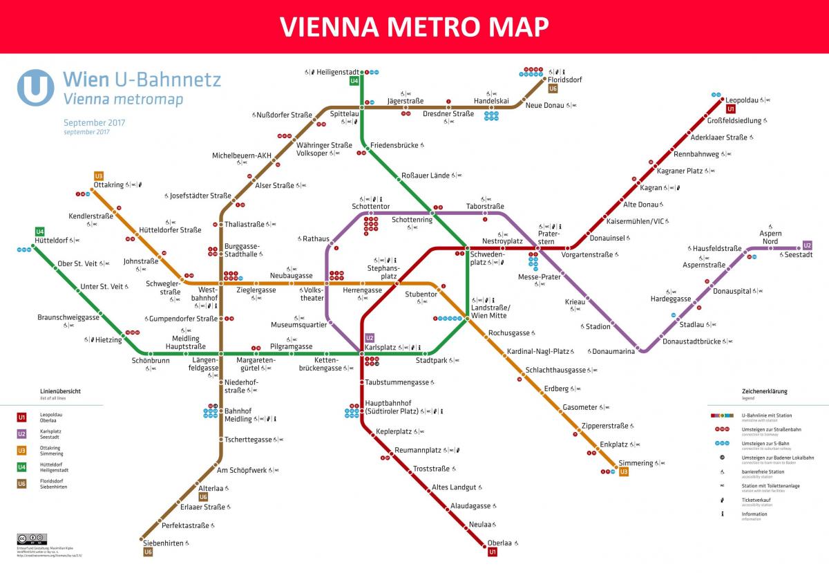 Kaart van Wenen metro app