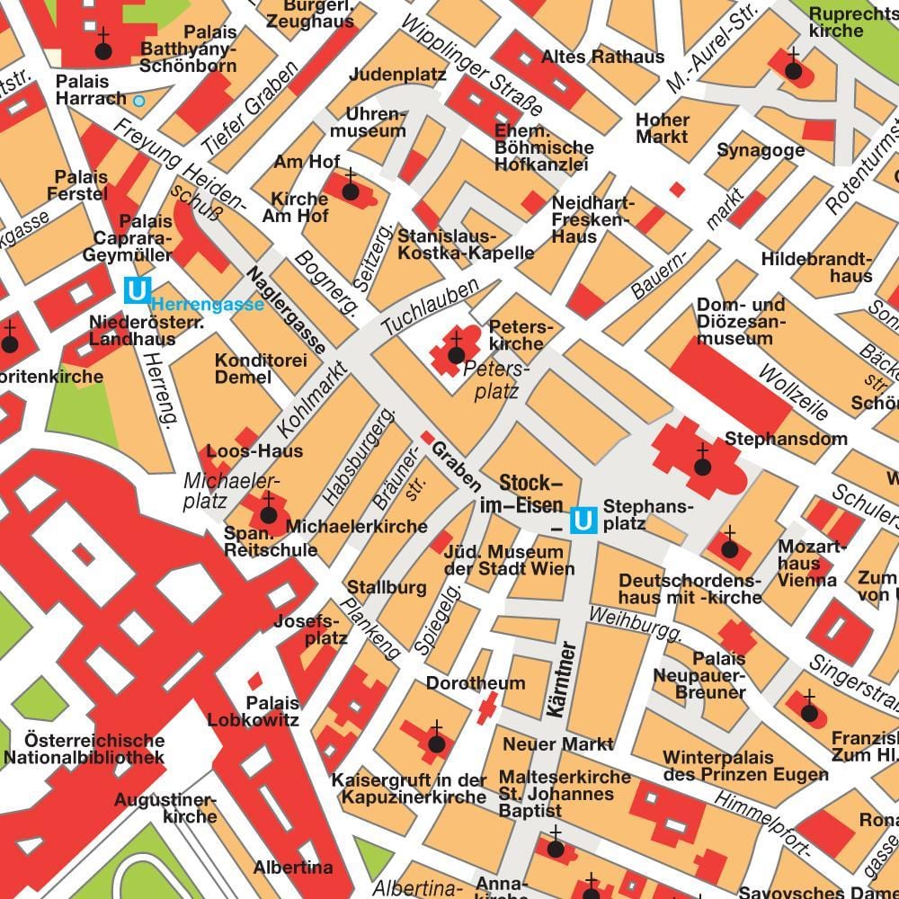 Het centrum van wenen kaart