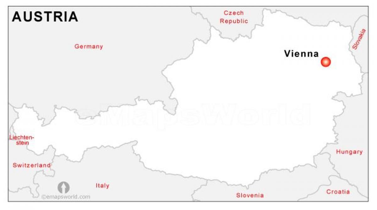 Kaart van Oostenrijk hoofdstad