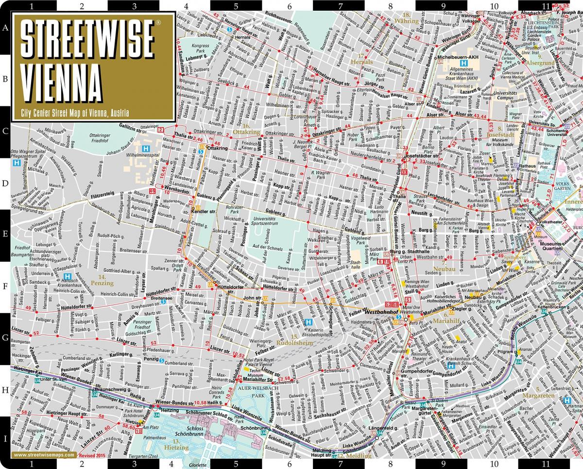 straat kaart van Wenen Oostenrijk