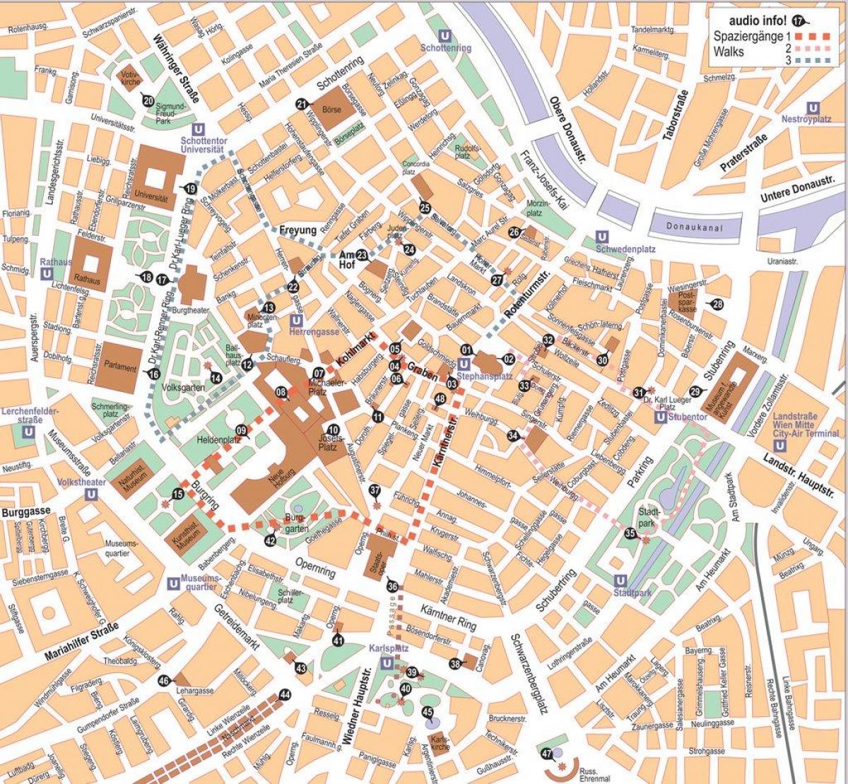 Wenen Oostenrijk city center kaart