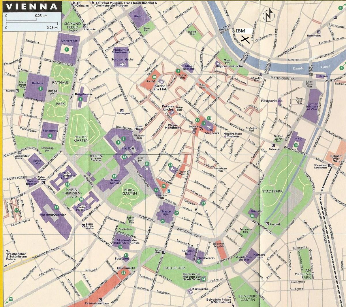 Kaart van warenhuizen in Wenen 