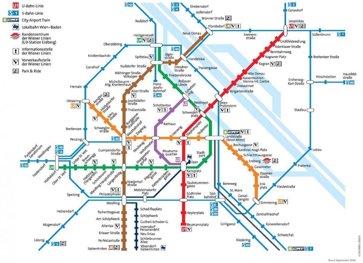 Wenen Oostenrijk metro kaart