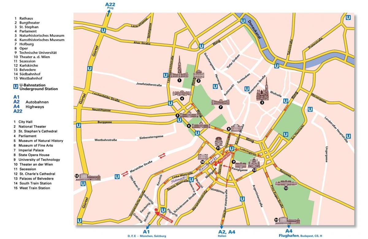 Kaart van Wenen ring 