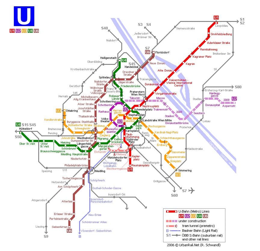 Kaart van Wenen tram
