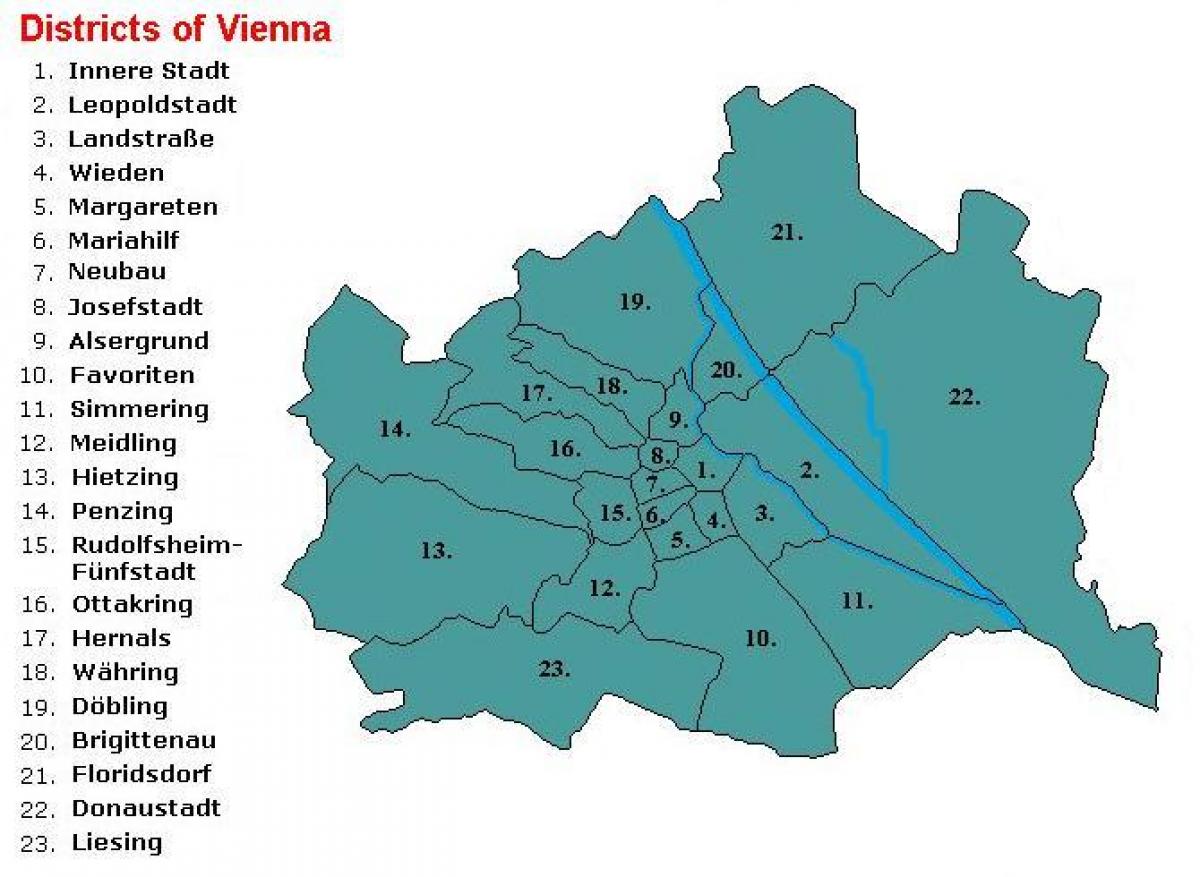 Wien wijken kaart