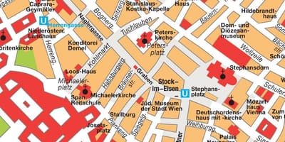 Het centrum van wenen kaart
