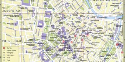 Vienna city toeristische kaart