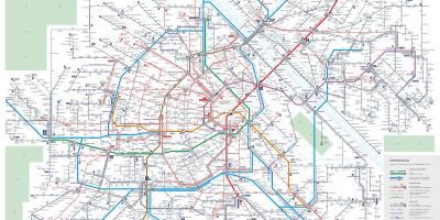 Kaart van Wenen openbaar vervoer